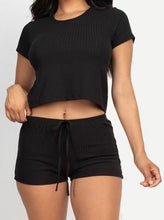 Load image into Gallery viewer, Lisa Two Piece Crop Tee and Short Set
