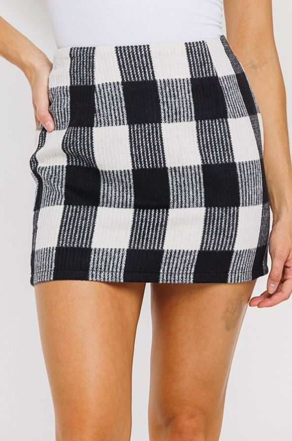 Check Mate Flannel Mini Skirt