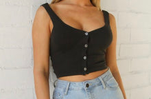 Load image into Gallery viewer, Shawna Crop Top in Black
