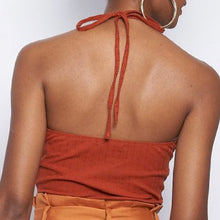 Load image into Gallery viewer, Kimmie Halter Top in Terra Cotta
